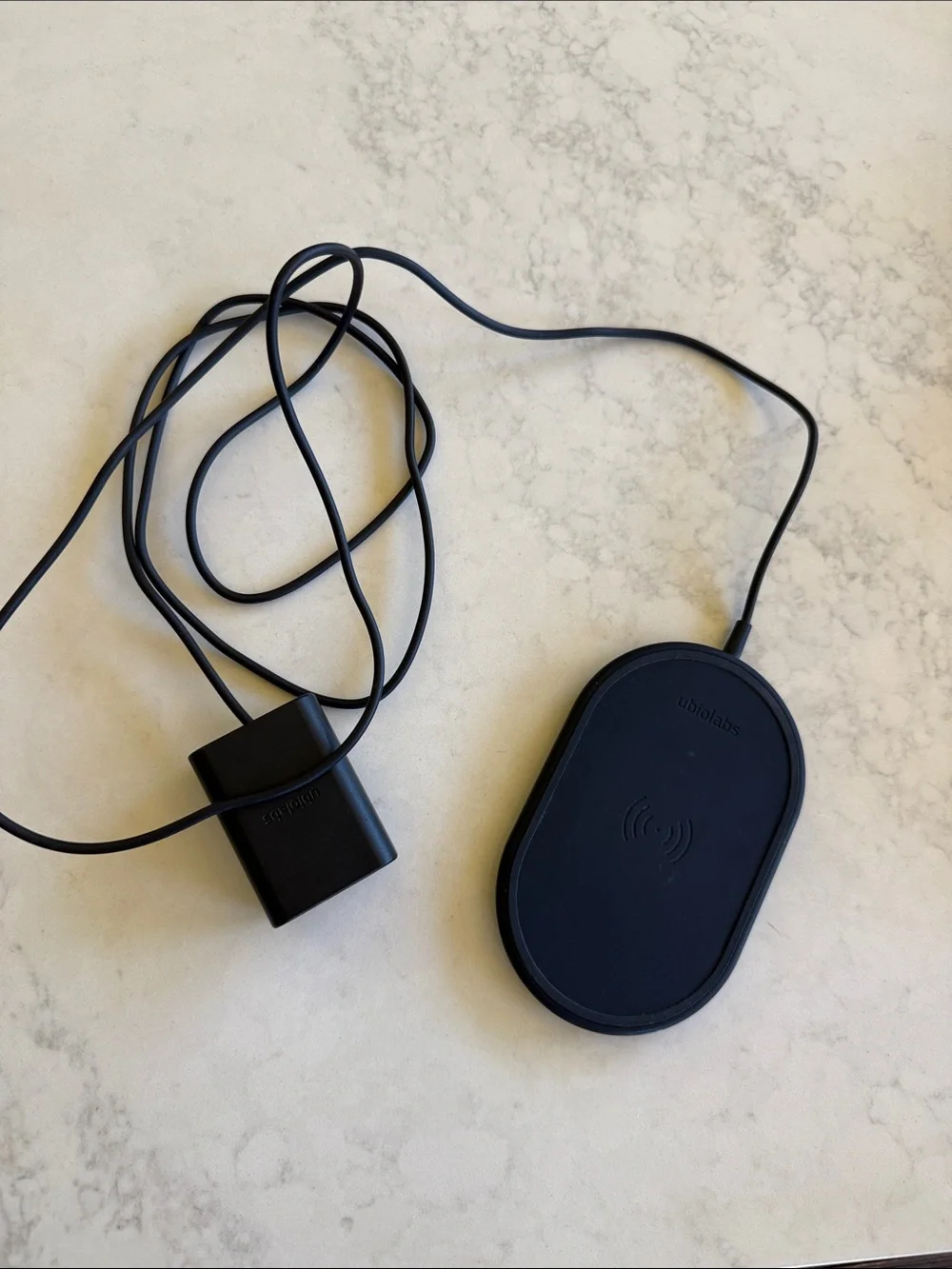 Black Wireless Charging Pad with Cable